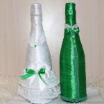 foto di idee per la decorazione di bottiglie di champagne per matrimoni