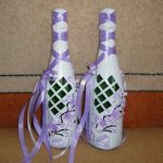 foto delle opzioni di decorazione della bottiglia di champagne per matrimonio