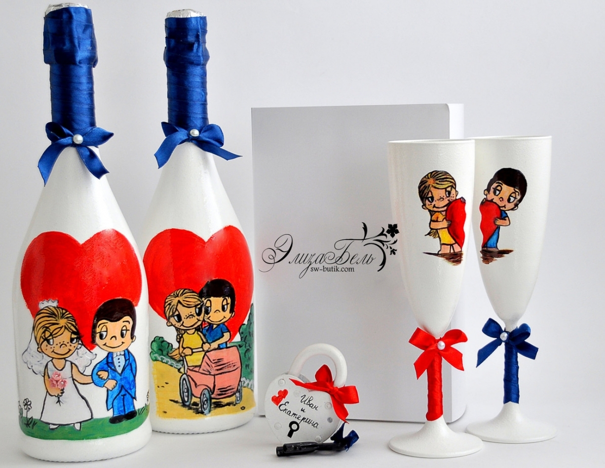 Decorazione con bottiglie di champagne per idee di decorazioni per matrimoni