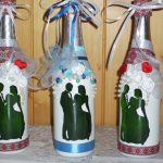 Decorazione con bottiglie di champagne per idee di design per matrimoni