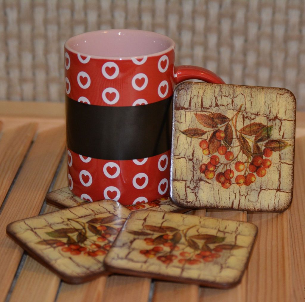 sottobicchiere per decoupage di tazze calde