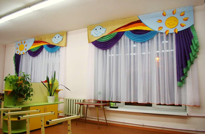 foto di design per tende per la scuola materna