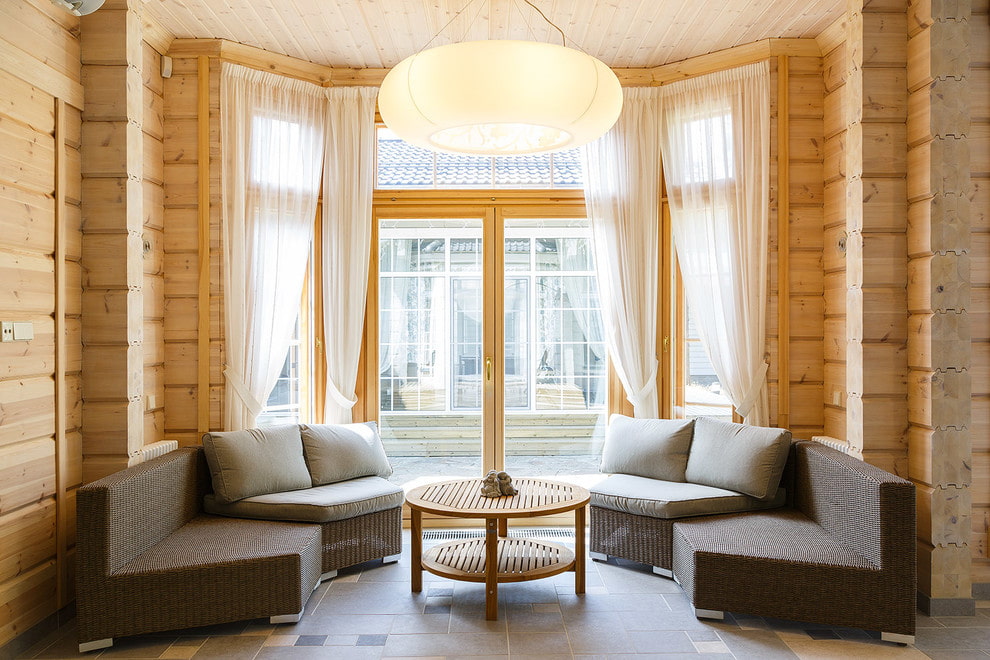 idee di design per tende per finestre a bovindo