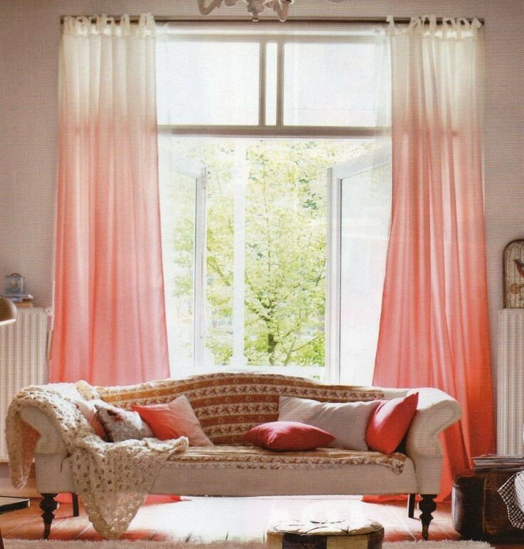 idee per tende sfumate con effetto ombré foto