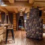 tende in un design di casa in legno