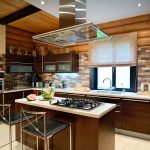 tende in stile fotografico di una casa in legno
