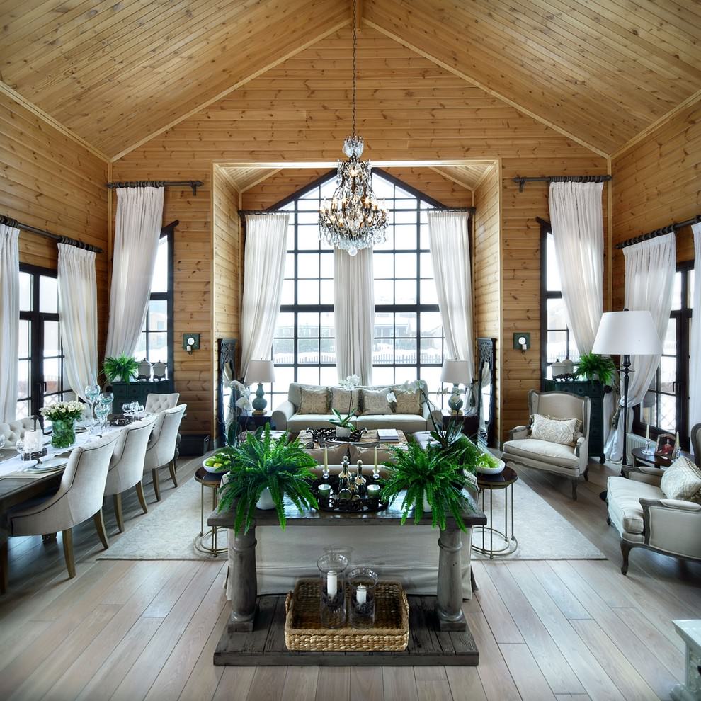 idee per tende in una casa in legno