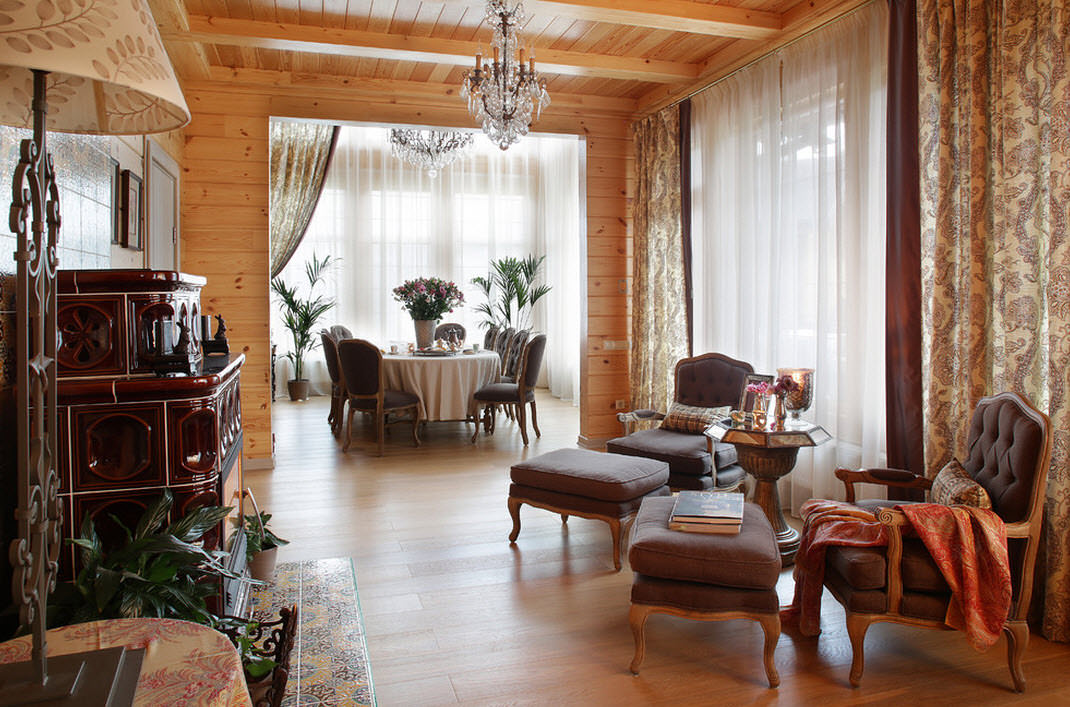 idee per tende in stile casa in legno