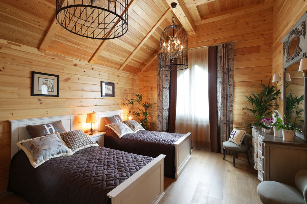 idee per tende in una casa in legno
