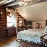 tende in una foto tessile di una casa in legno