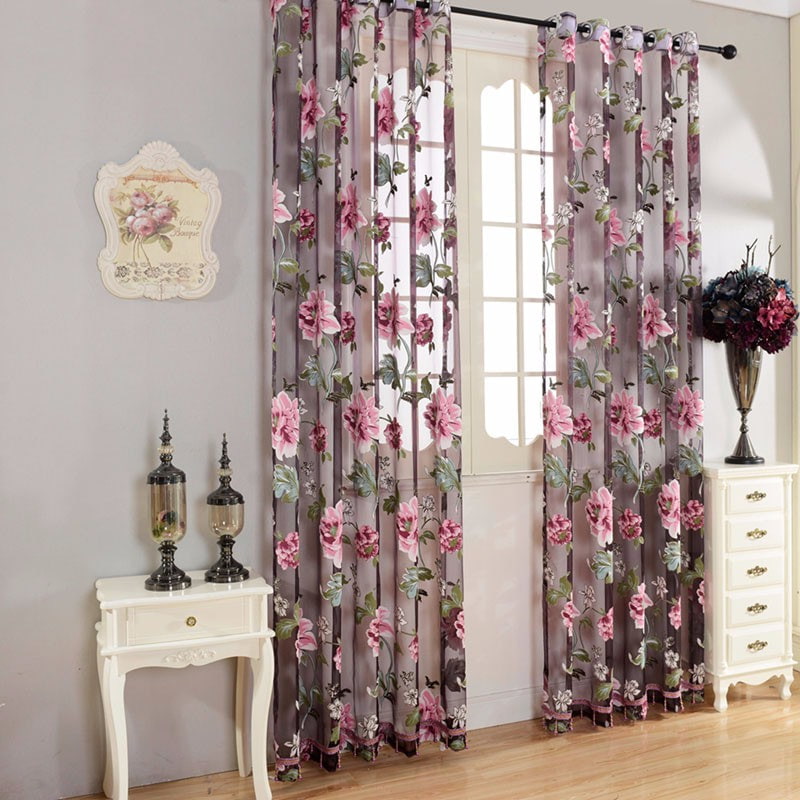 tulle con ricamo per la sala