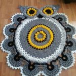 tappeto lavorato a maglia gufo fai da te foto