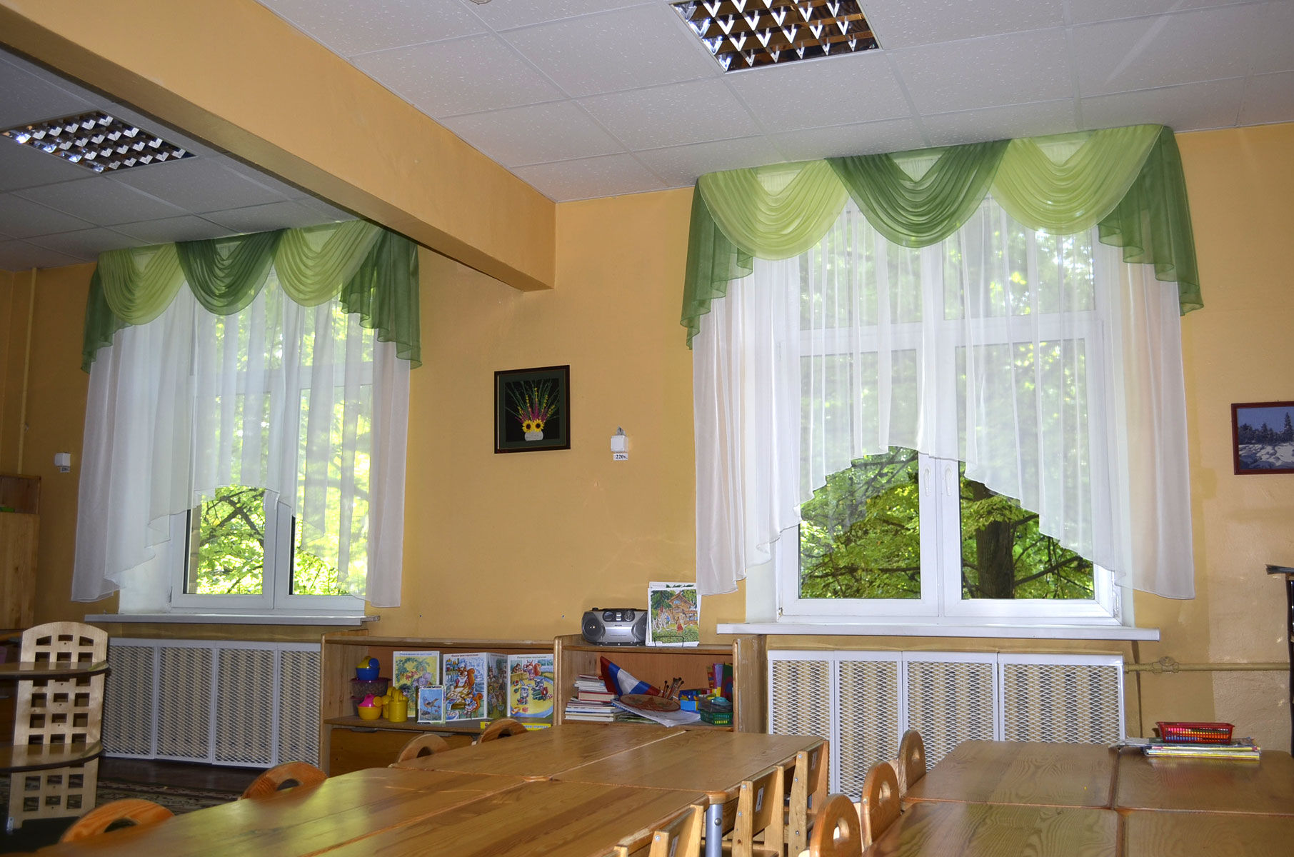 foto di design per tende per la scuola materna