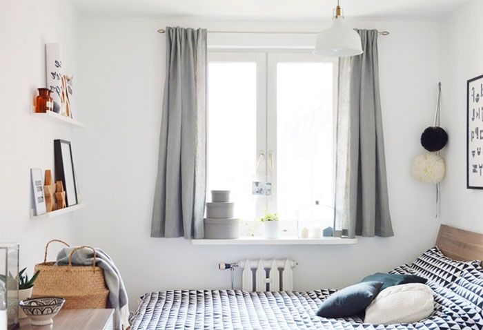 tende corte per la camera da letto