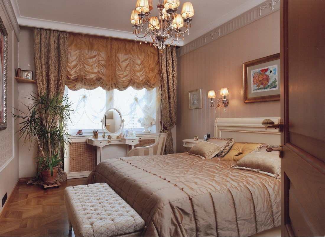 tende alla francese in camera da letto