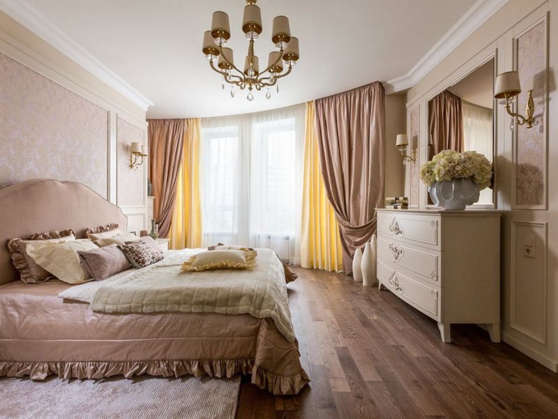 idee per l'arredamento di set di tende e copriletti per la camera da letto