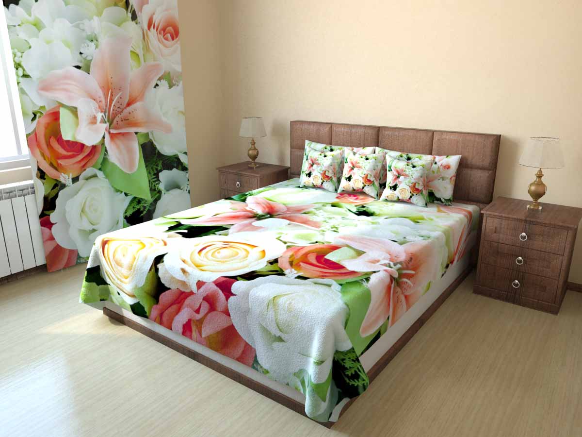 set di tende e copriletti per le opzioni della camera da letto