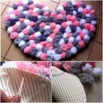 decorazione fotografica del tappeto con pompon