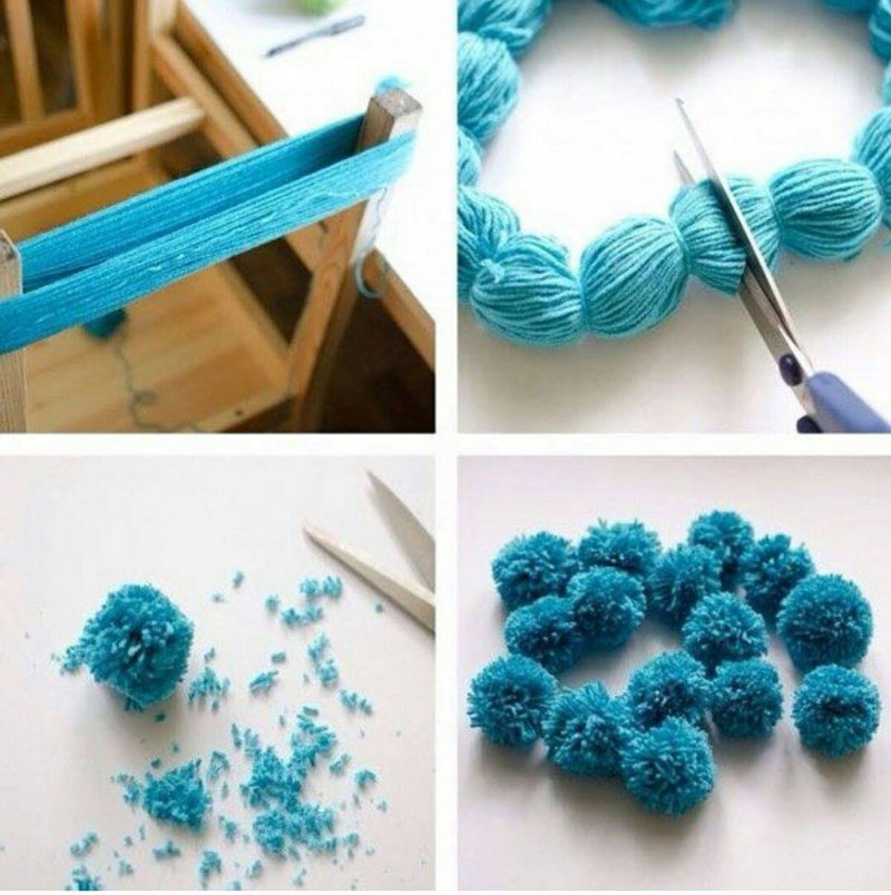 Foto di tappeto con pompon fai da te