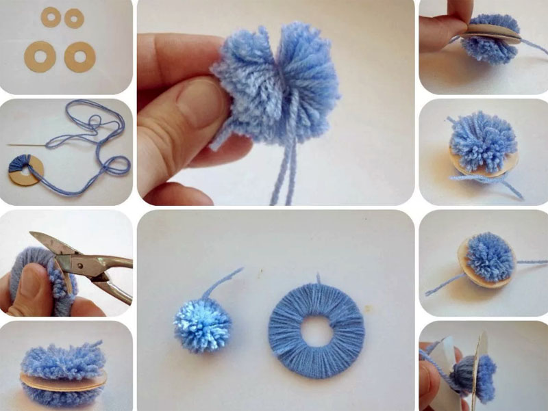 idee fai da te per tappeti con pompon