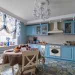 tende per cucina blu