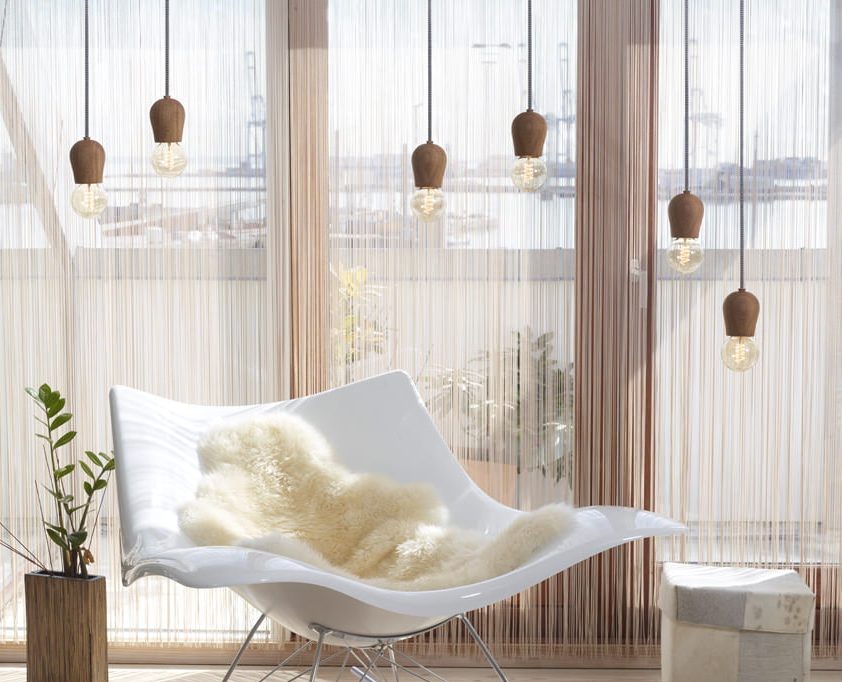 decorazioni fotografiche con tende a filo