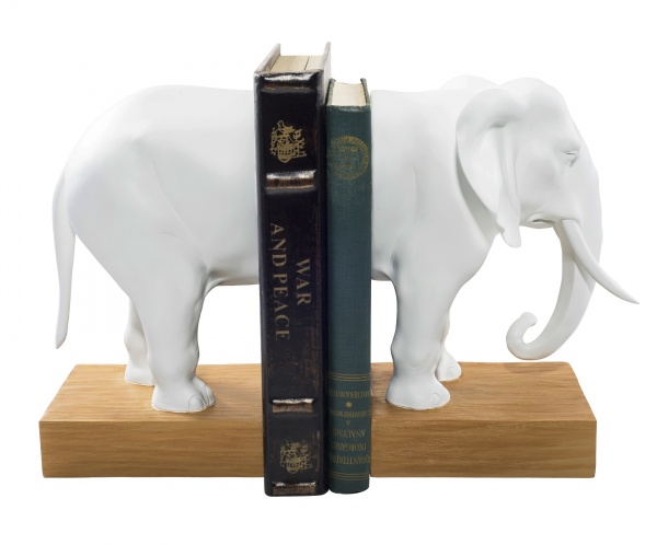espositore per libri in gesso elefante