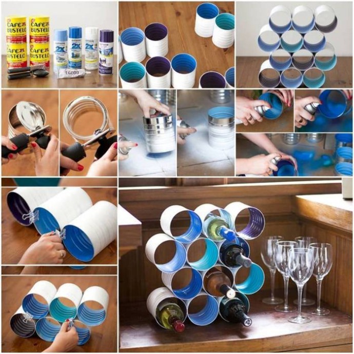 idee per decorazioni porta bottiglie di vino