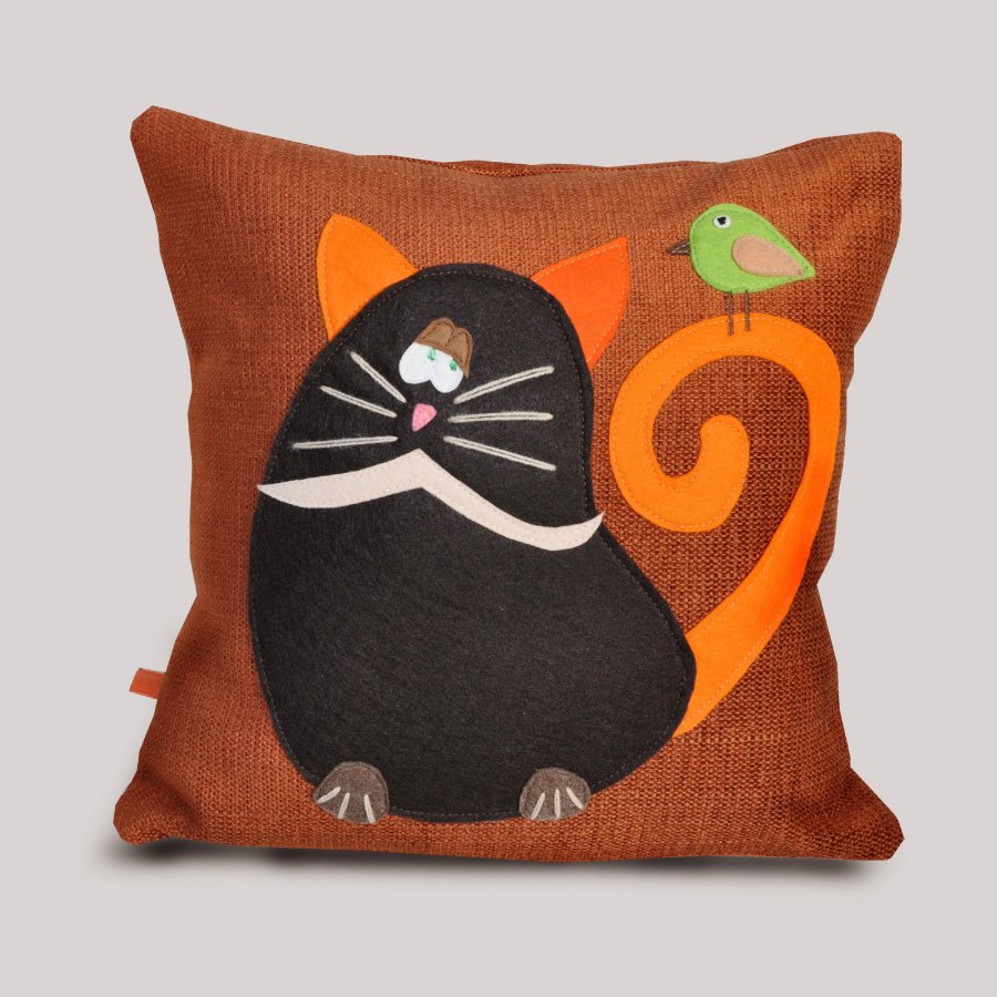 cuscino con motivo a gatto