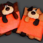 foto del design del cuscino a forma di cane