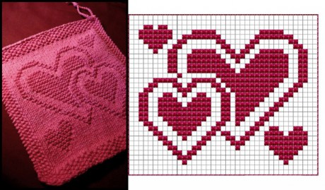 presine all'uncinetto a forma di cuore