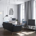 idee per interni con soffitto teso e tende