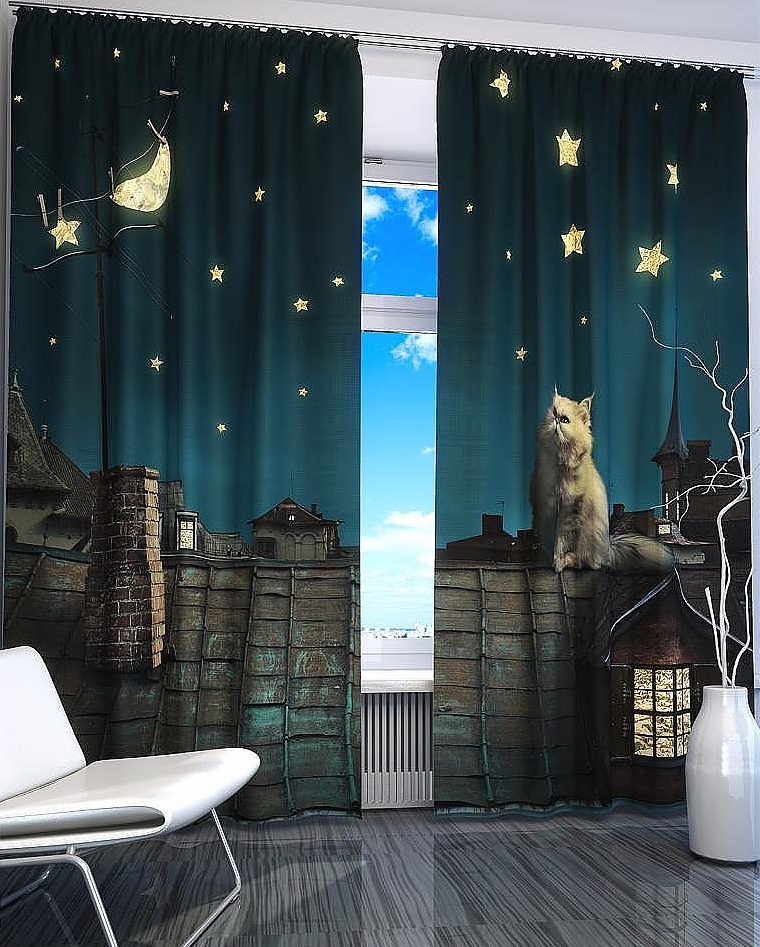 tende con design fotografico di stelle