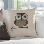 idee per decorare cuscini a forma di gufo