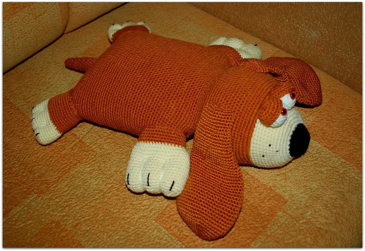 cuscino per cani lavorato a maglia