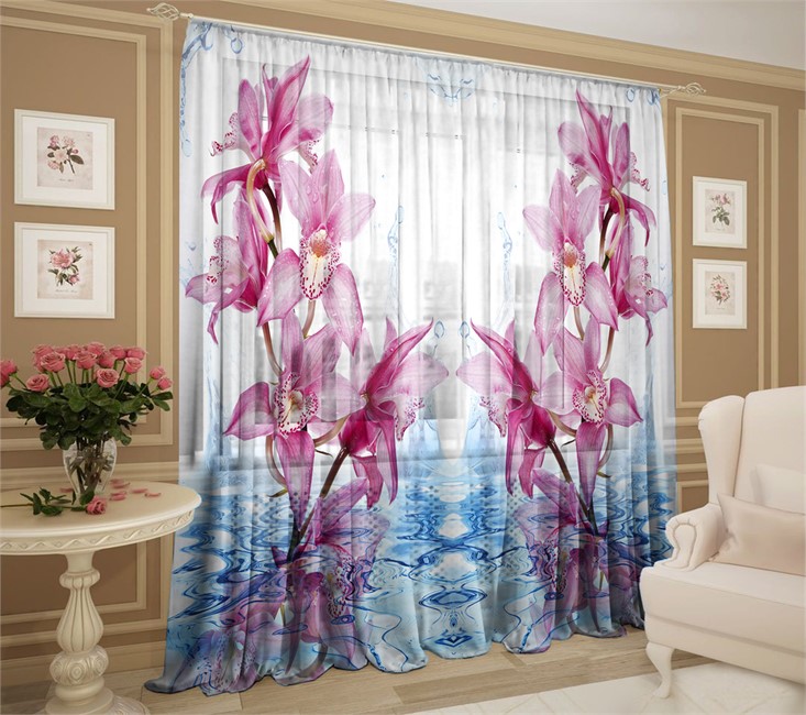 fototulle con orchidee