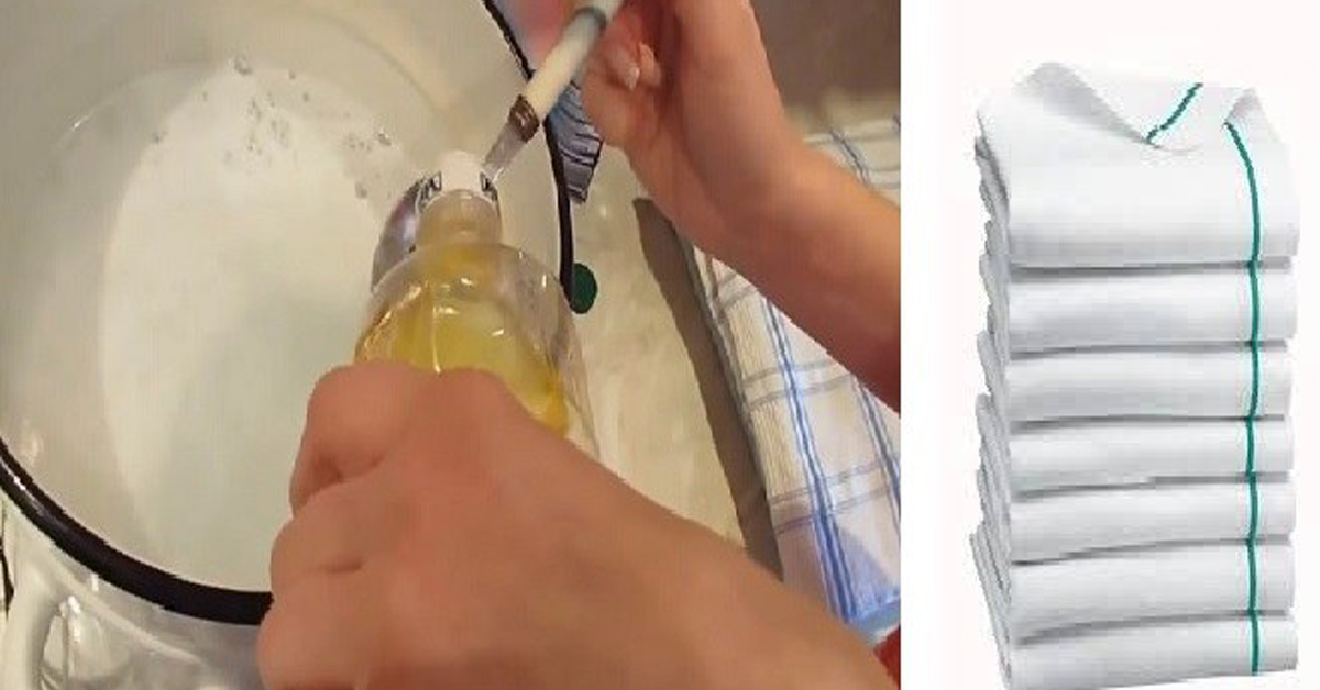 come sbiancare efficacemente gli strofinacci da cucina con lo shampoo
