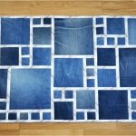 tappeto da vecchi jeans con foto di design fai da te