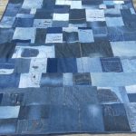 tappeto da vecchi jeans con foto design fai da te