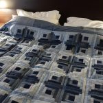 Tappeto fai da te realizzato con vecchi jeans ricavati da ritagli