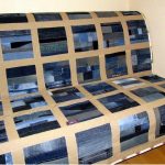 tappeto da vecchi jeans con foto di design fai da te