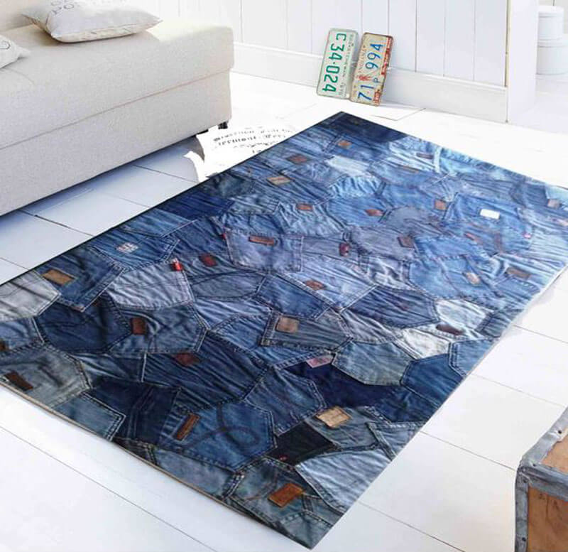 tappeto fatto di vecchi jeans