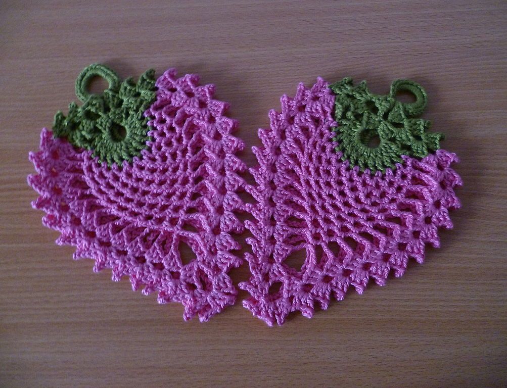 set di presine a forma di fragola