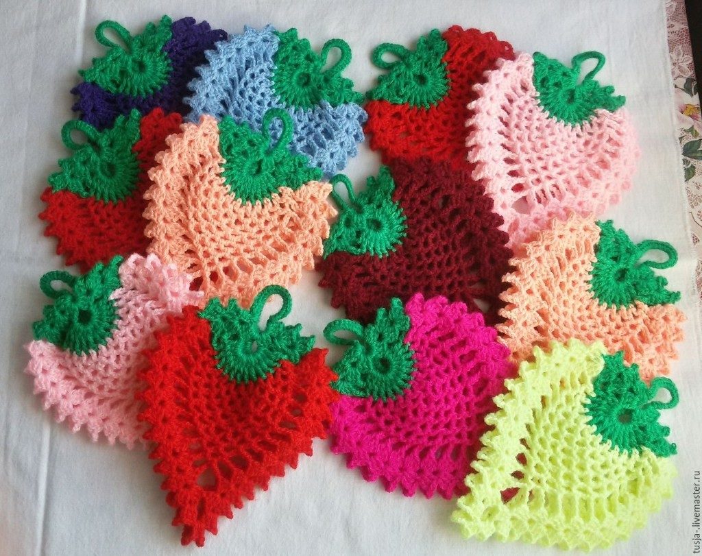 set di presine a forma di fragola