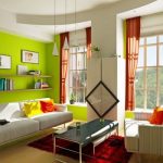 idee per interni con tende arancioni