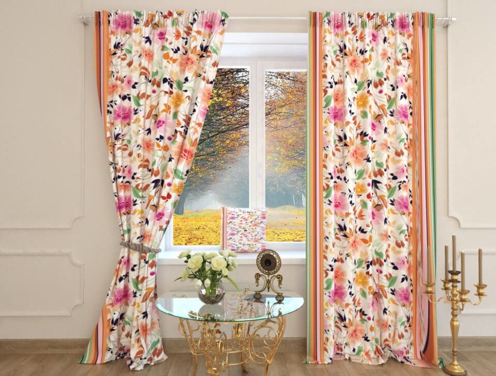 Tende arcobaleno con fiori