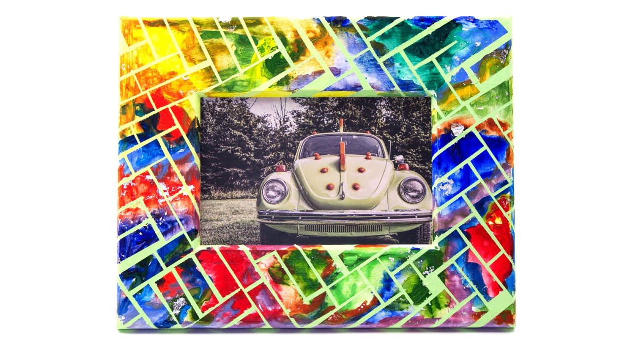 cornice per foto realizzata con nastro decorativo