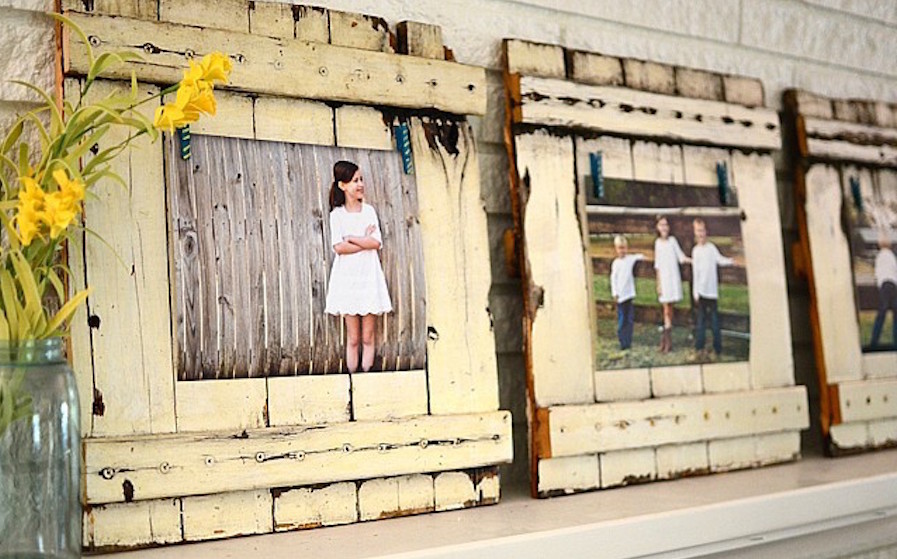 Cornice per foto in pallet