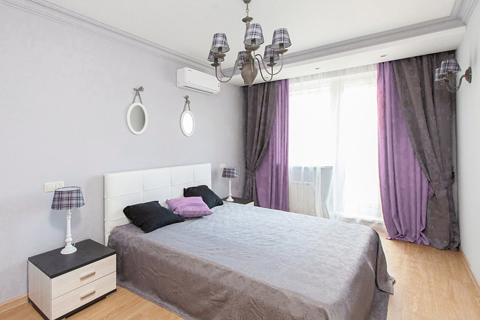 foto di decorazioni con tende grigie