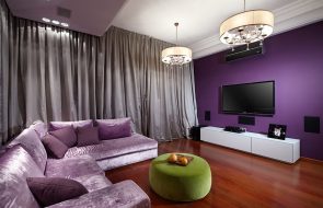 decorazioni fotografiche con tende grigie